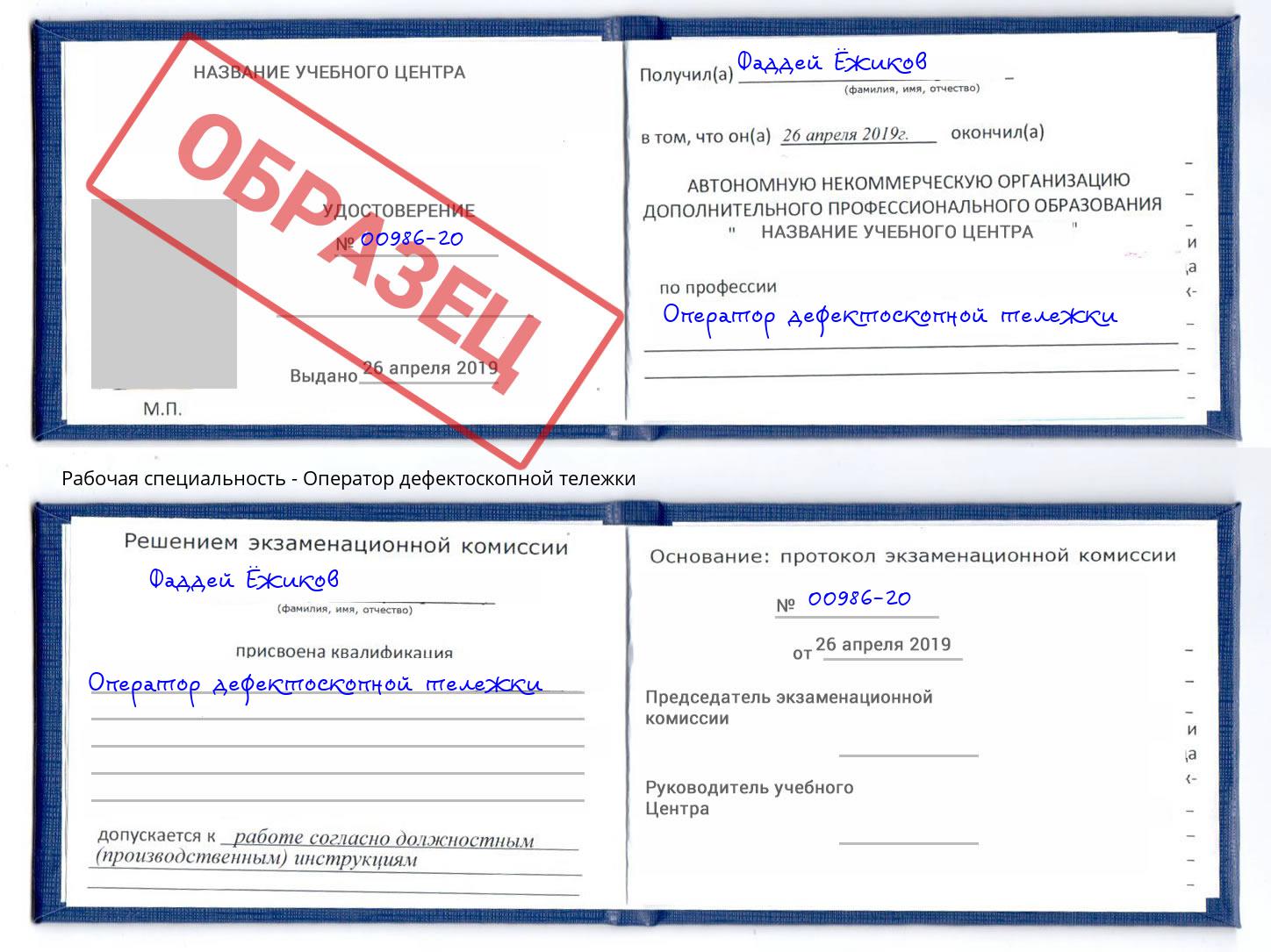Оператор дефектоскопной тележки Бийск